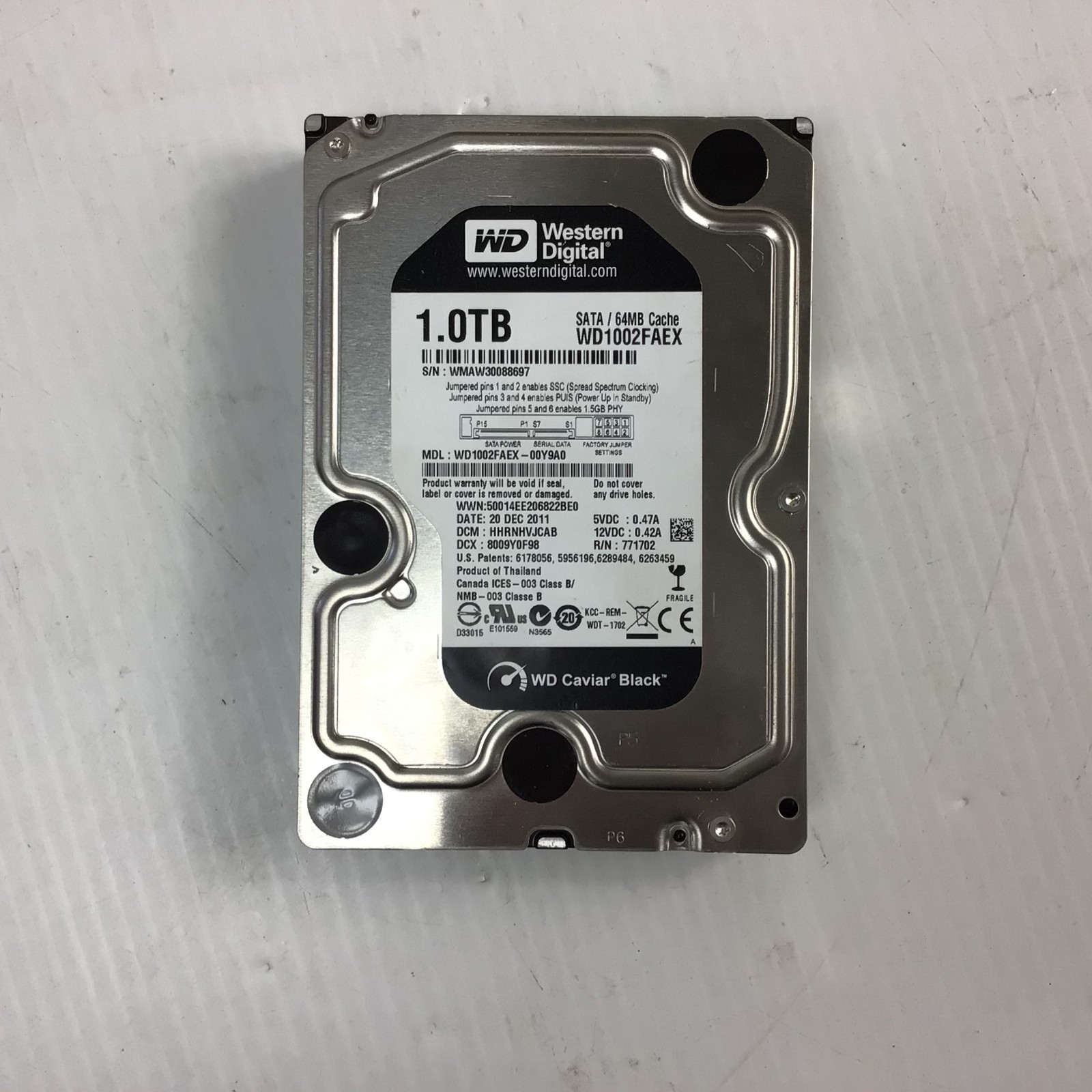 Western Digital WD1002FAEX-00Y9A0 1.0TB Hard Drive