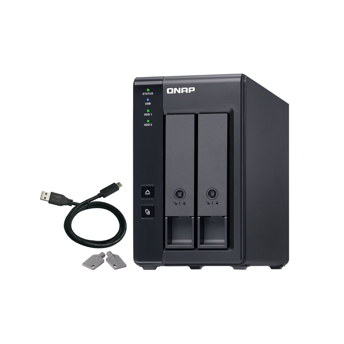 QNAP TR-002 2-Bay USB 3.2 Gen 2 Type-C RAID Expansion Enclosure, Diskless