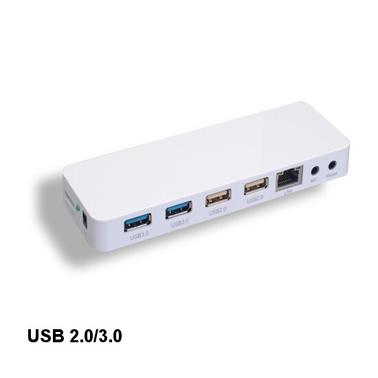 LOT 10pcs White USB 4 Ports Docking Station 3.0/2.0 RJ45 Audio Mic Socket 5Gbps