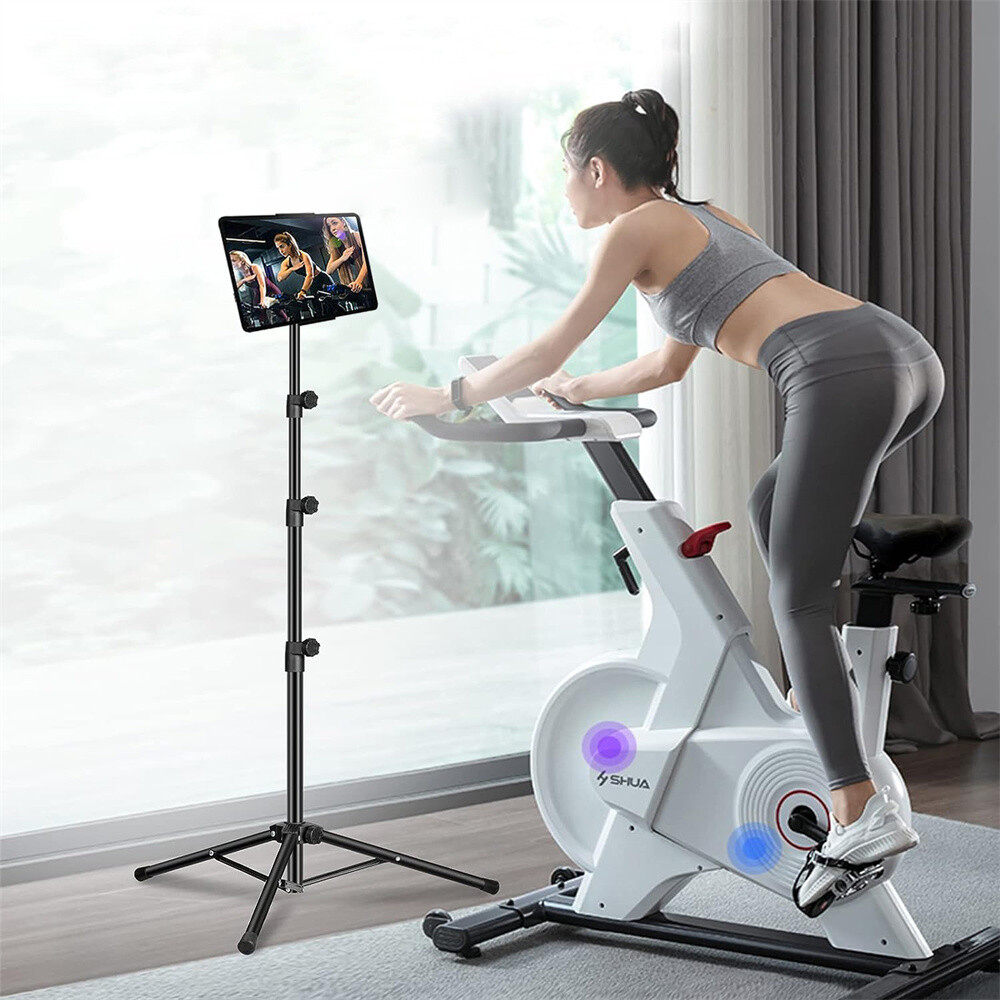 Adjustable Floor Tripod Stand Carrying Music Bracket for iPad 4.7-12.9" Tablets