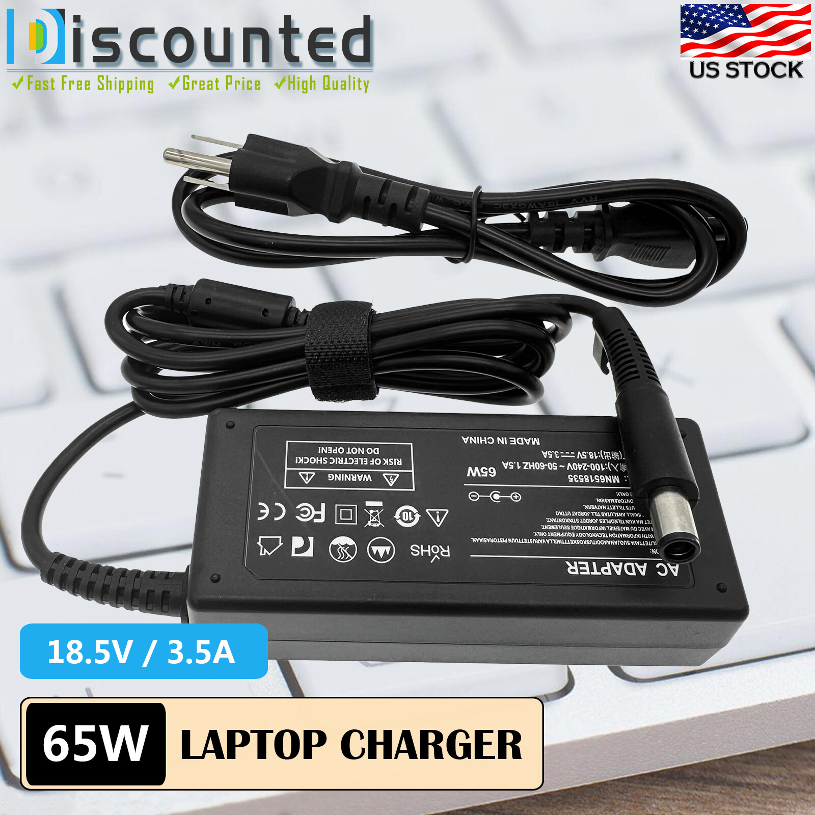 AC Power Adapter Charger for HP Envy DV6T-7200 M6-1205DX M6-1225DX Supply Cord