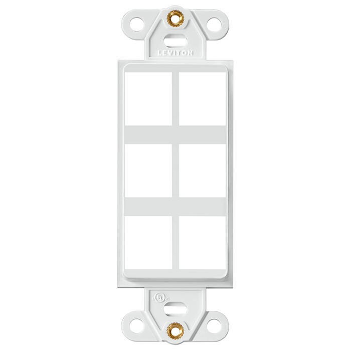 Leviton 41646-W QuickPort Multimedia Decora Insert 1-Gang 6-Port White