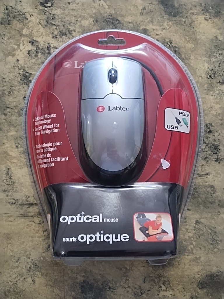 Labtec Optical 3 button Mouse USB PS/2 Brand New In Sealed Package 