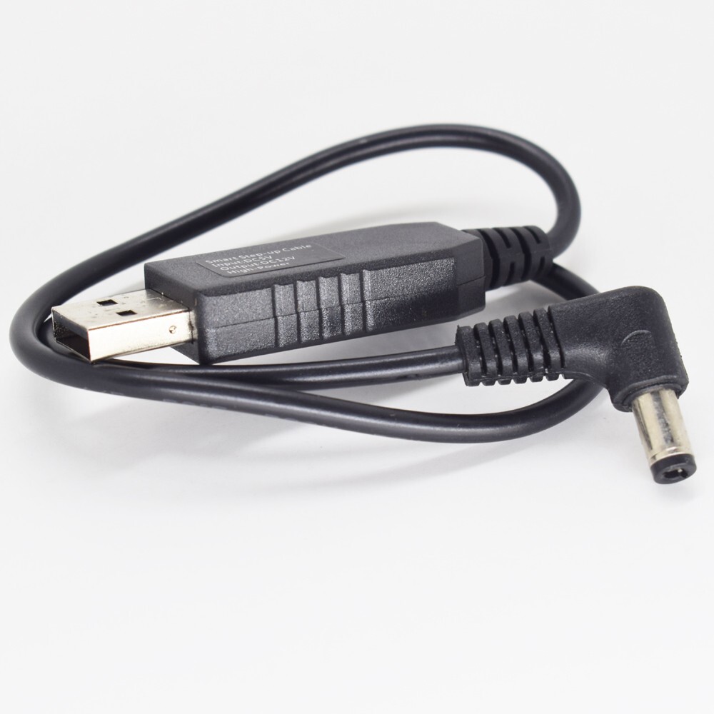 100pcs 40cm USB 2.0 A Male 5V to 12V Right Angle DC 5.5x2.1mm Male Step-Up Cable