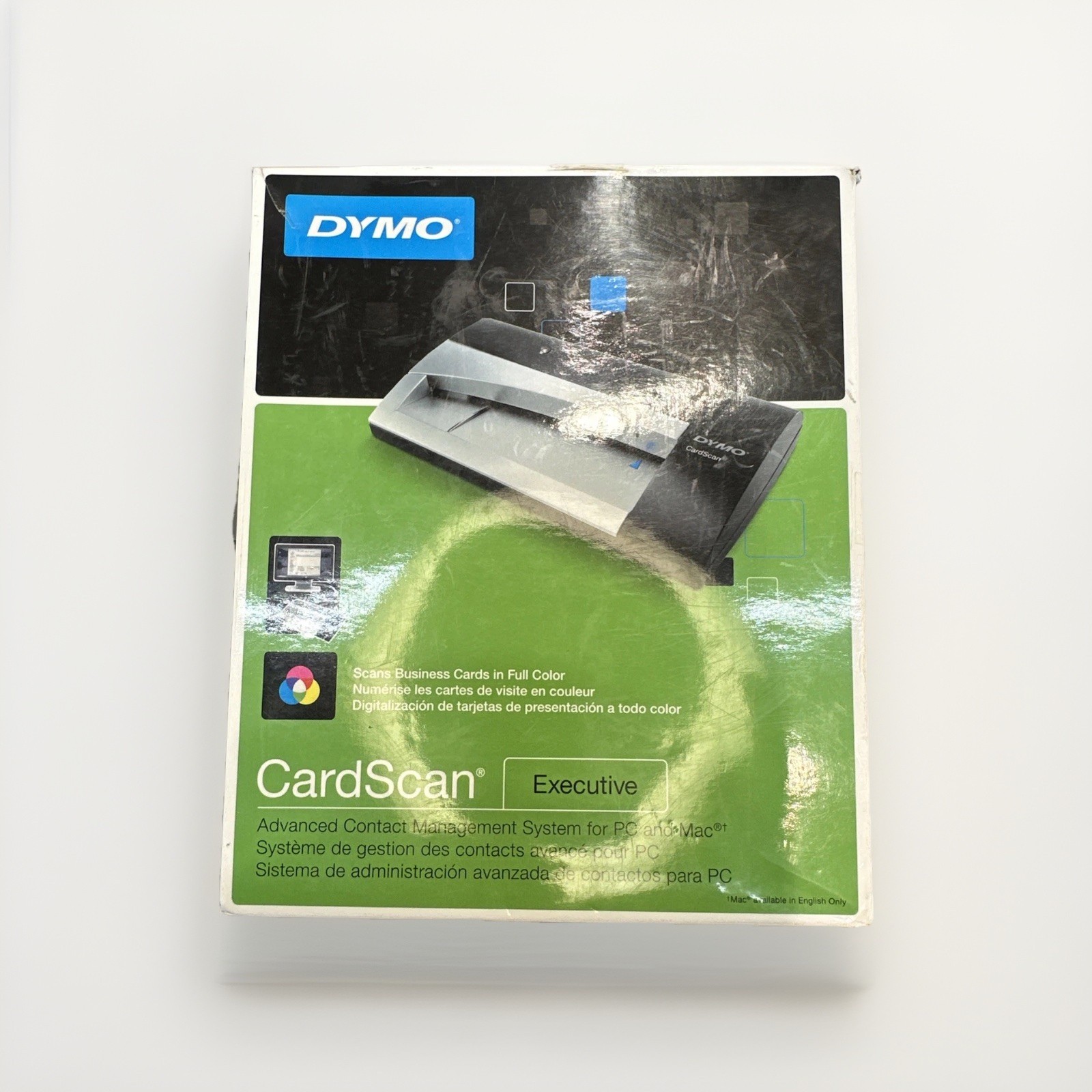 DYMO CardScan Executive Full Color Business Card Scanner For PC New No Cords