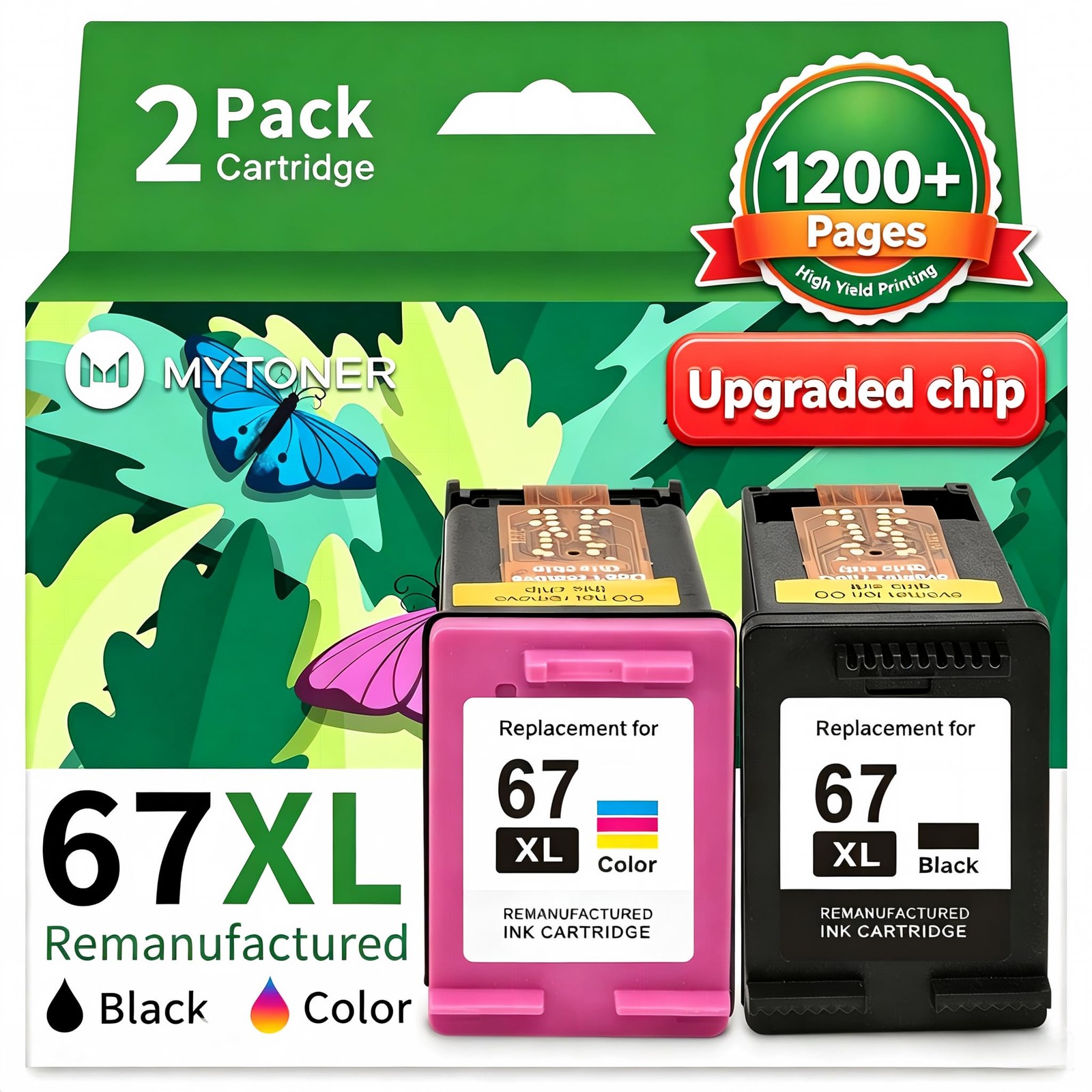 MYTONER 67XL HP Printer Ink for HP 6055e 2800e Deskjet 2755e