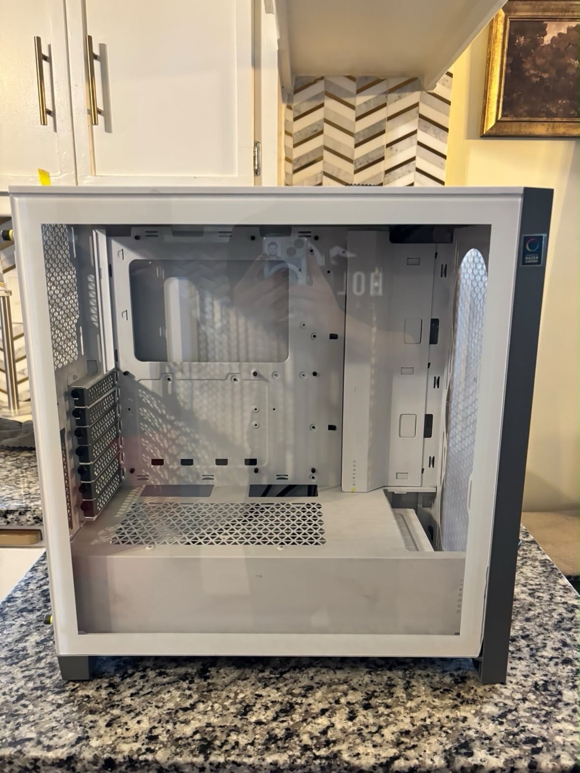 Corsair 4000D Airflow ATX Mid Tower PC Case White - Used - Damaged Glass