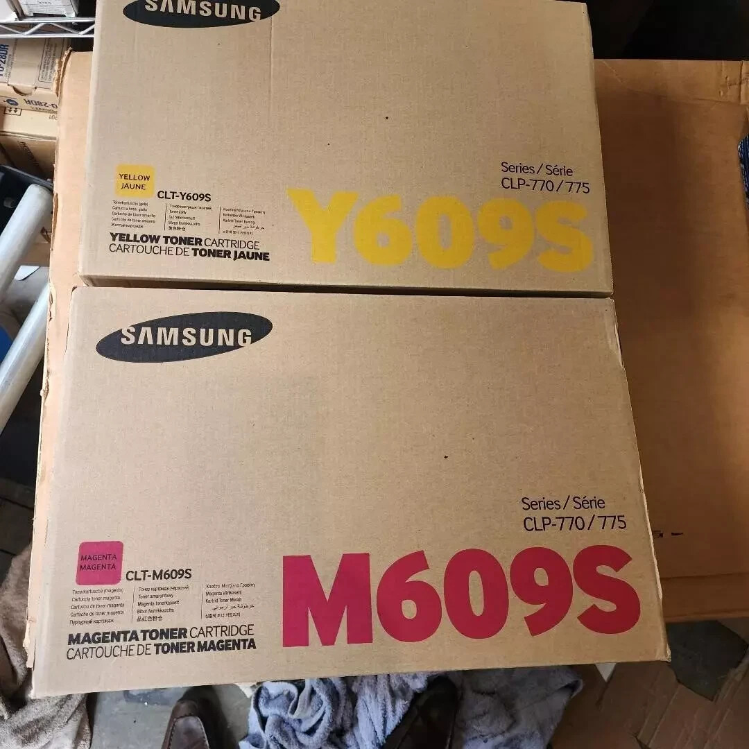 New Genuine Samsung CLT-Y609S Clt-M609S Yellow Mag Toner Cartridge / LOT OF 2