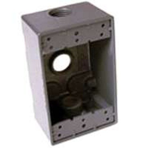 NEW BELL WEATHERPROOF 5320-5 GRAY ALUMINUM SINGLE GANG OUTLET BOX 1328848
