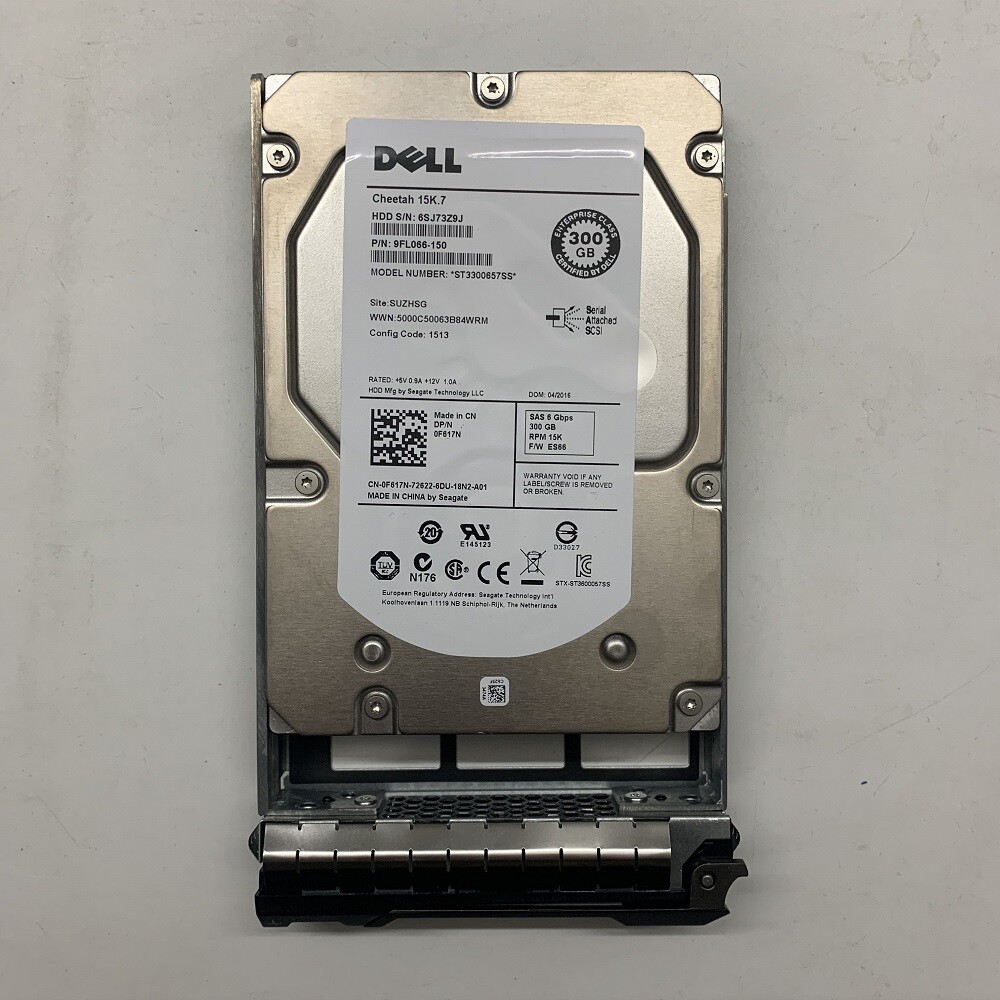 Dell 15K.7 F617N 0F617N 300GB 15K 6Gbps 3.5" SAS Hard Drive ST3300657SS W/Tray