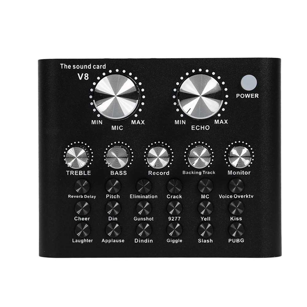 Audio Interface V8 USB Sound Card Audio Microphone Webcast Live Sound Card