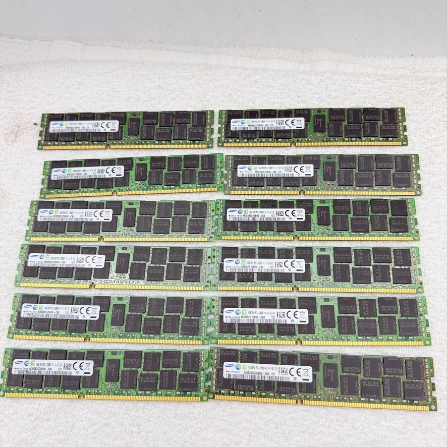 192GB 12x16GB Samsung DDR3-1600 ECC RDIMM PC3-12800R M393B2G70BH0-CK0