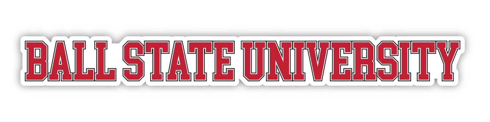 Ball State University College Text Vinyl Decal – White, Clear and Holo