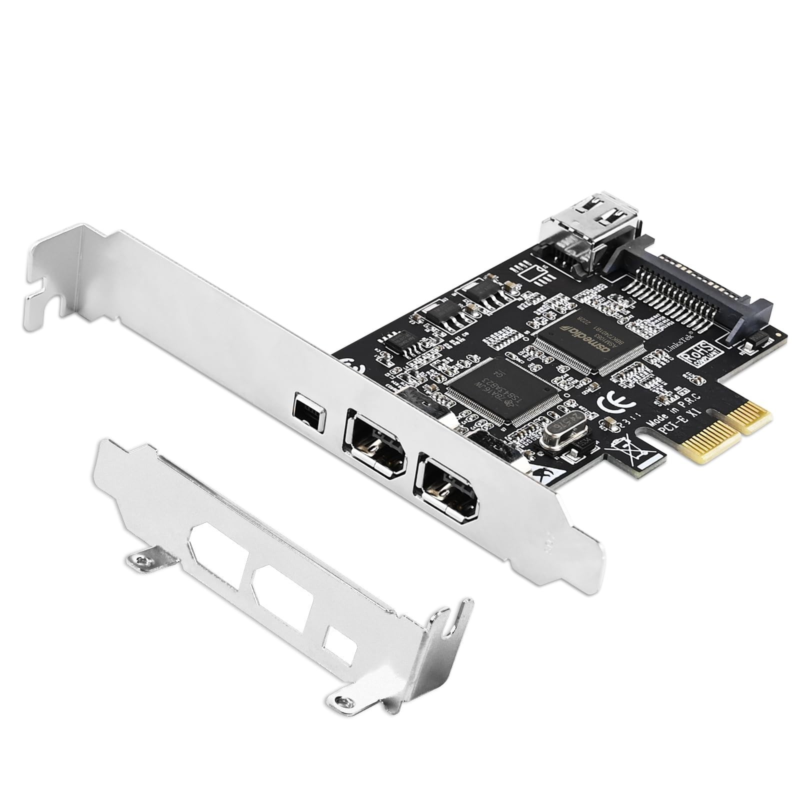 4-Port PCIe Firewire 400 Card, 1394A Interface, 3x 6Pin & 1x 4Pin, Cables Includ
