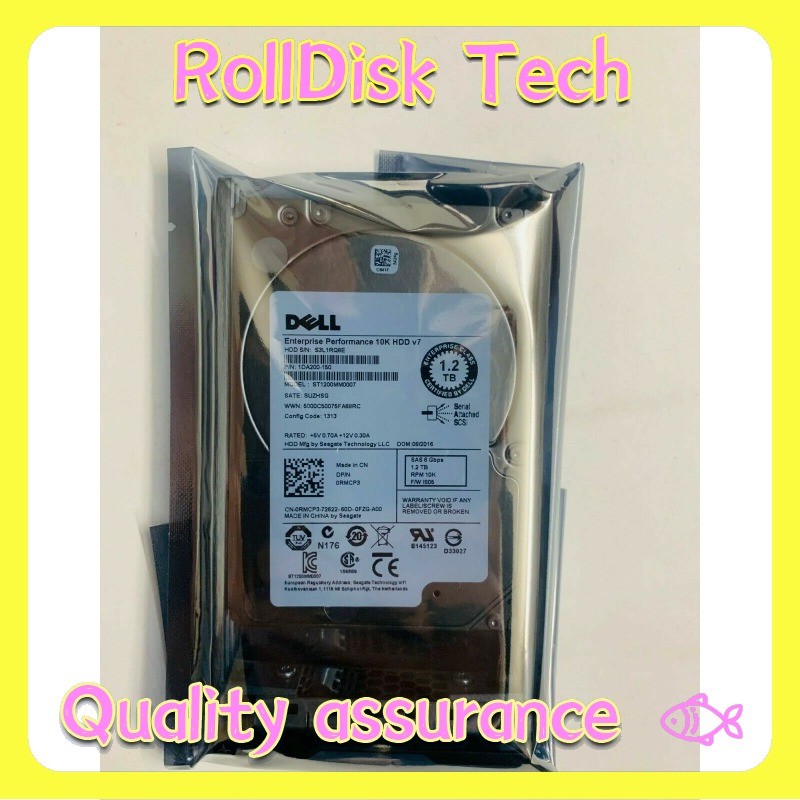 RMCP3 0RMCP3 Dell 1.2TB ST1200MM0007 10K RPM 6Gb/s 2.5" SAS Hard Drive W/R Tray