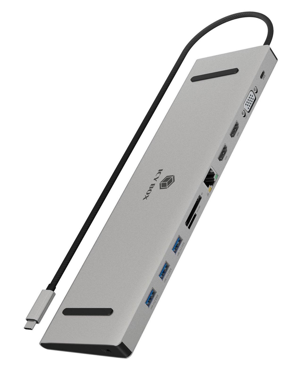ICY BOX IB-DK2106A-CPD Wired USB 3.2 Gen 1 (3.1 1) Type-C Anthracite, Black ~E~