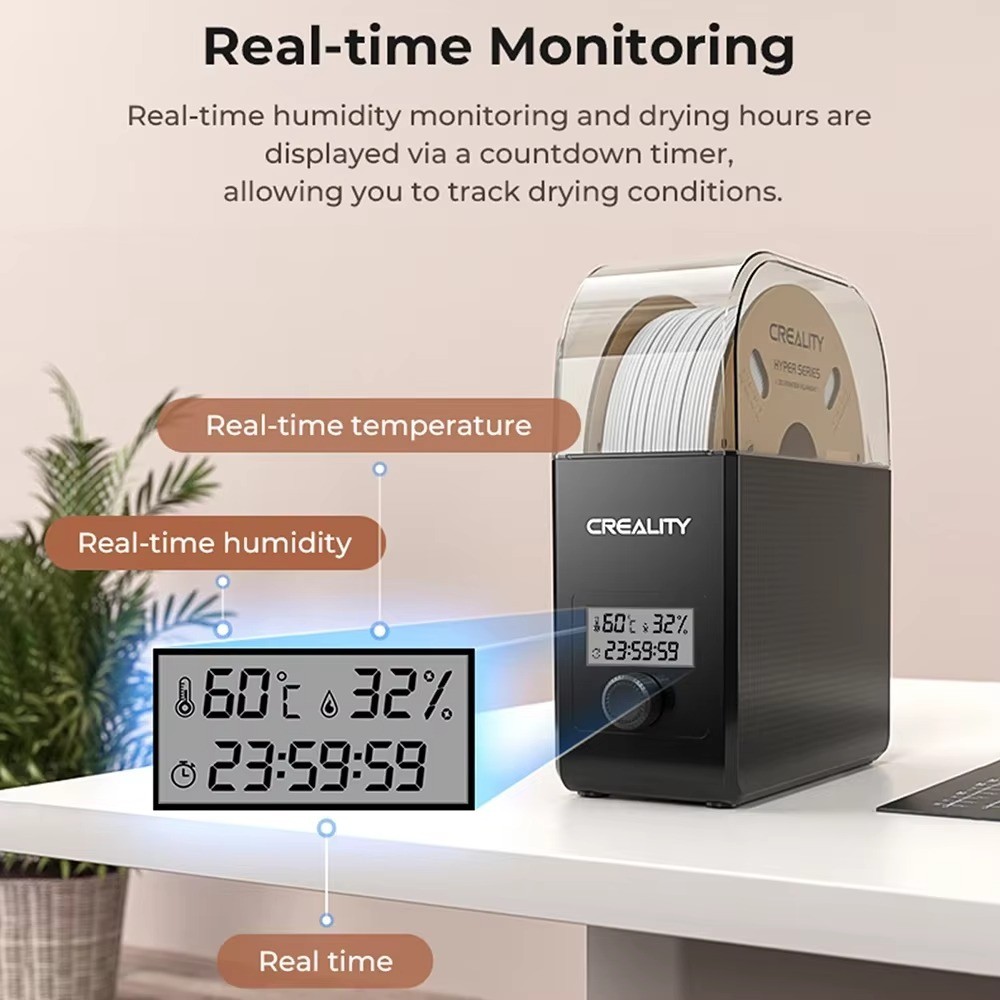 Creality Space Pi SE Filament Dryer Box 360° Hot-Air 1.75/2.85mm 24Hr Timer