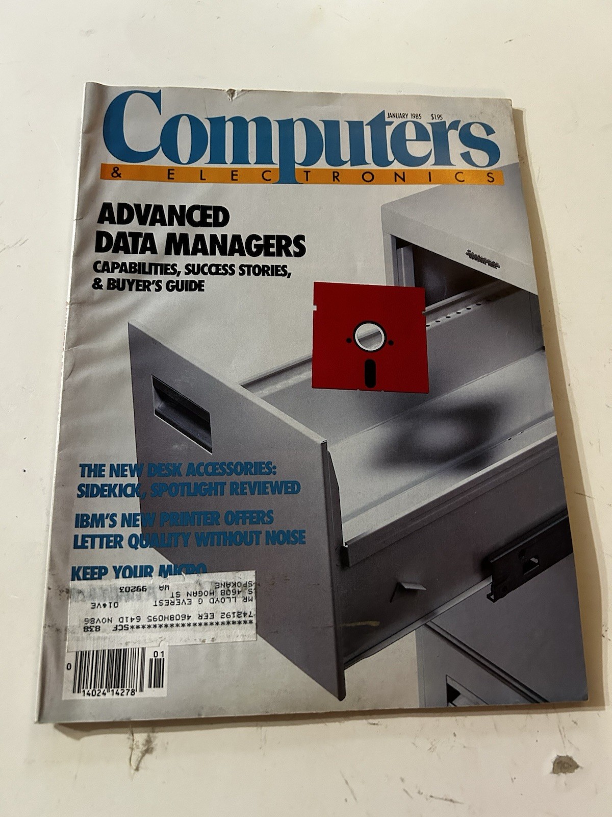Computers & Electronics Magazine January 1985 Data Managers IBM Floppy Disk