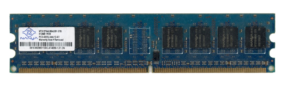 MEMORY NANYA 512MB DDR2 PC2-4200U 533MHz NT512T64U88A0BY-37B Non-ECC