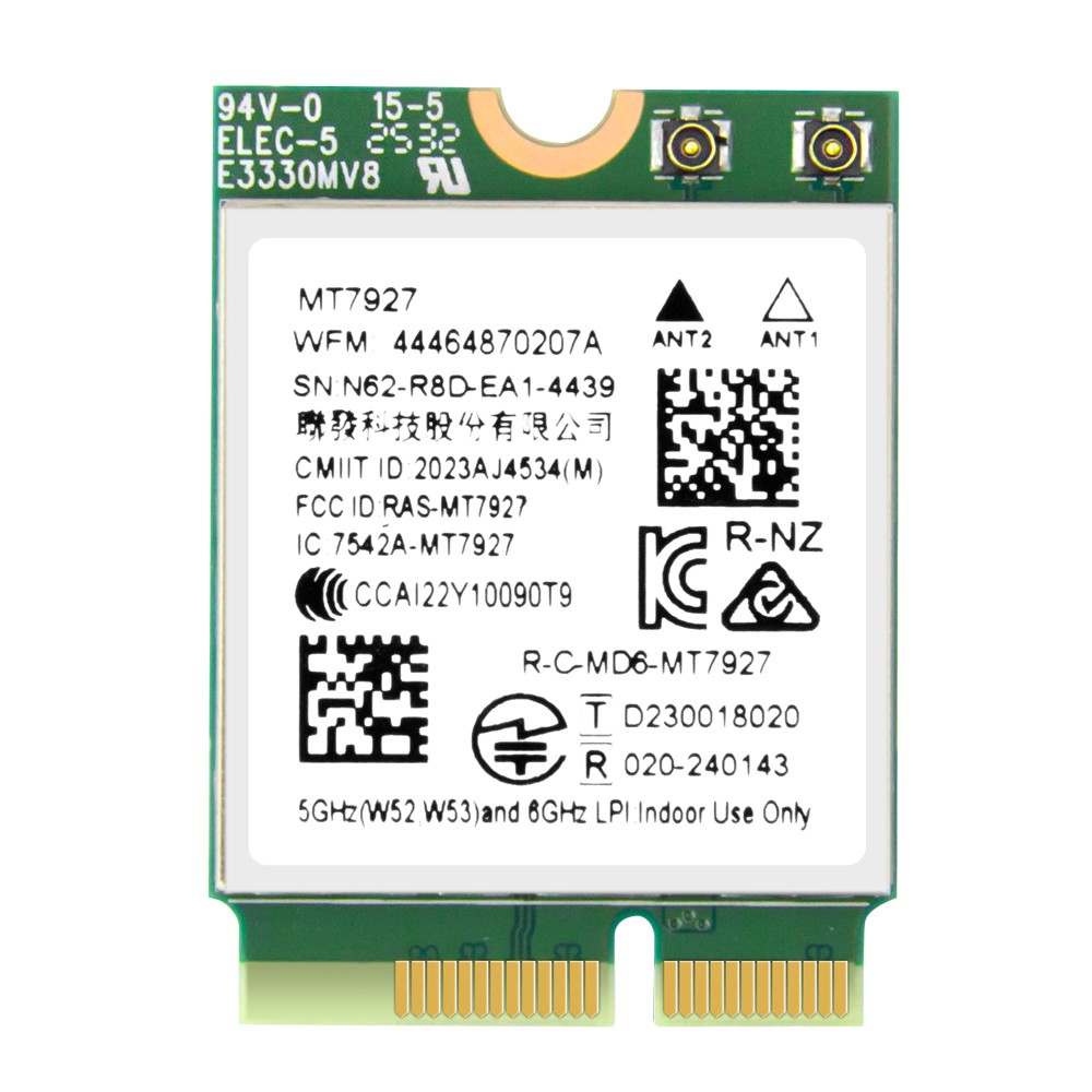 MT7927 M.2 Wi-Fi 7 Card 802.11BE Ethernet Card Bluetooth5.4 Network Adapter NIC