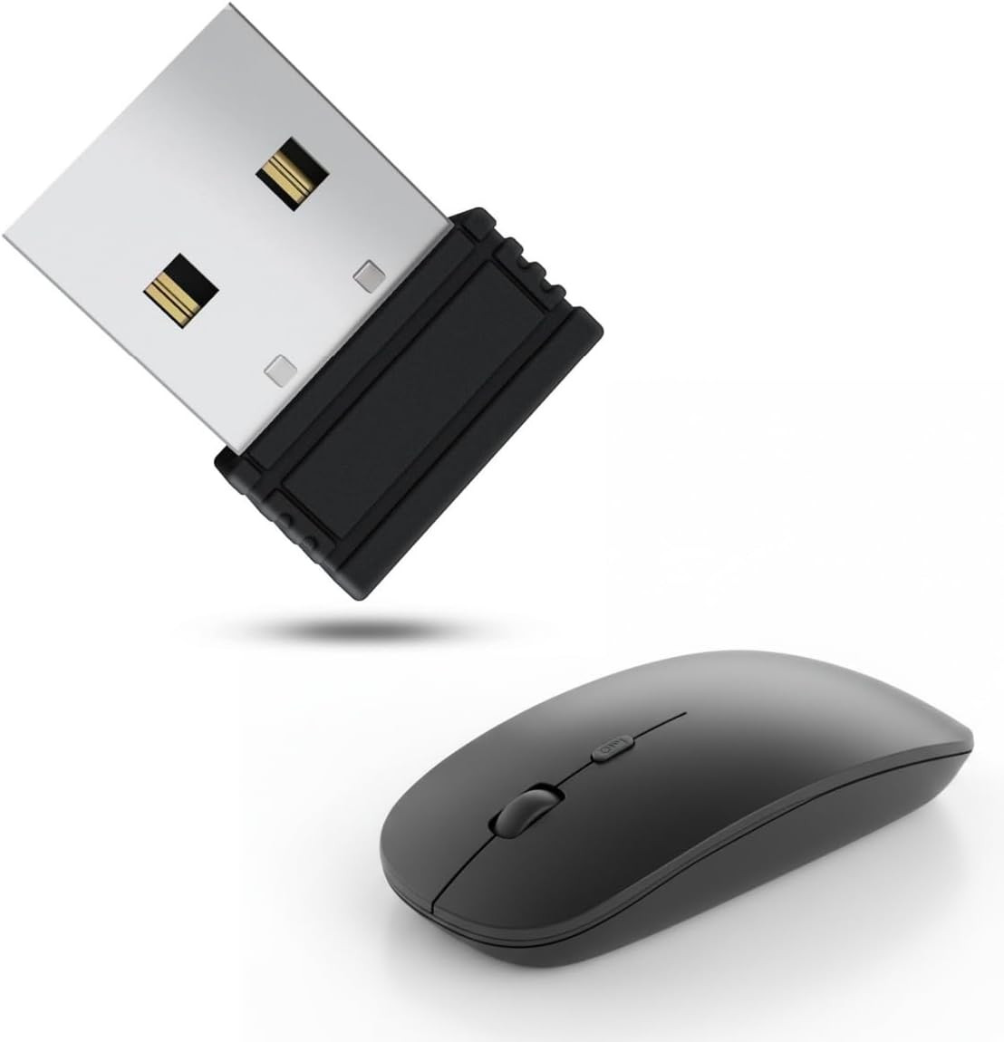 Slim Silent Wireless Mouse, Rechargeable Ultra-Thin Ergonomic Design, 2.4G