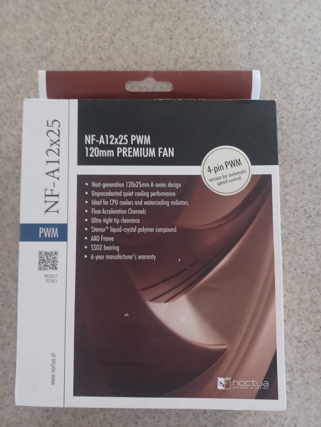 Noctua NF-A12x25 PWM 120mm Case Fan 4-Pin Brown 2000 RPM 12V Taiwan Quiet