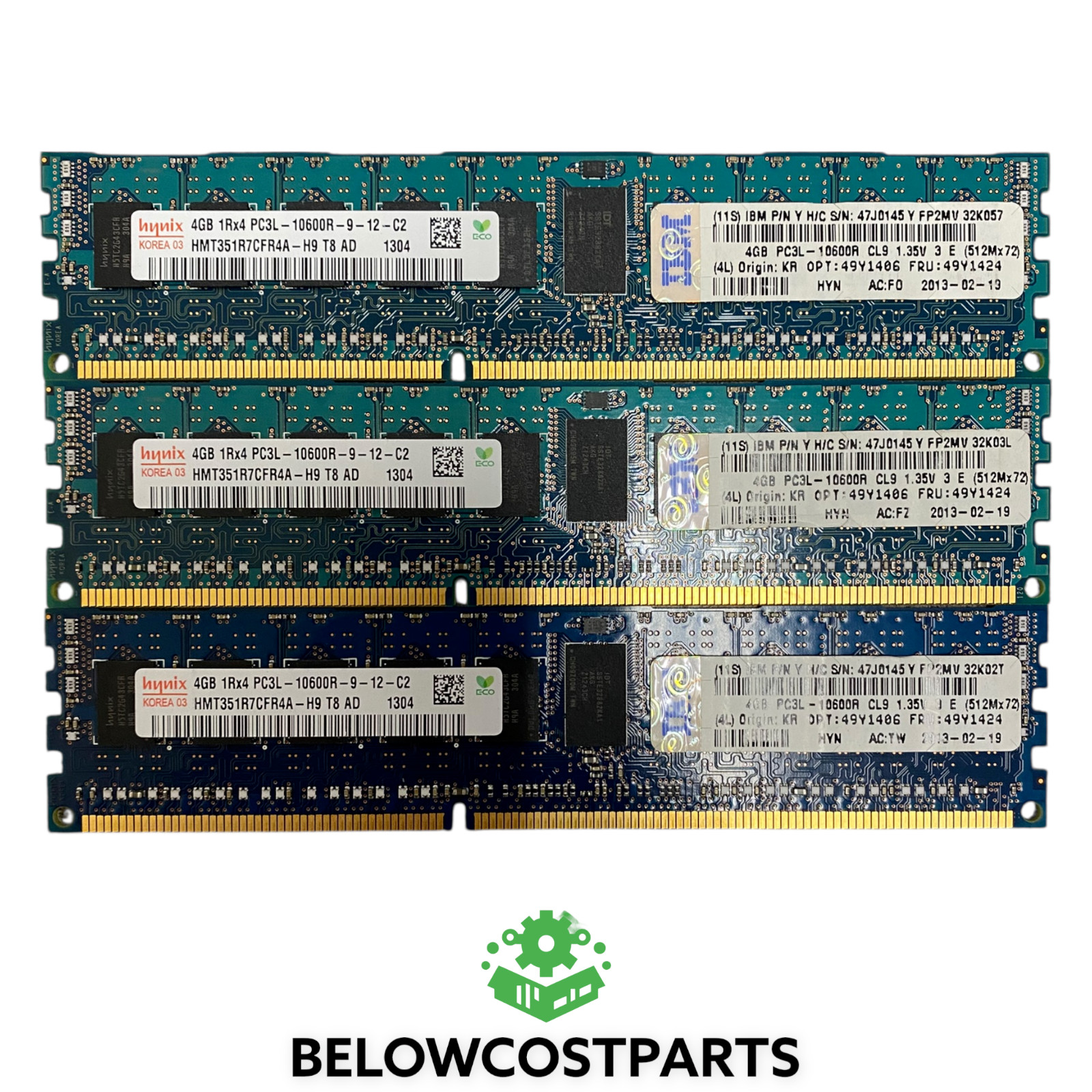 💻 SK hynix 12GB (3x4GB) DDR3 PC3L-10600R 1Rx4 RDIMM HMT351R7CFR4A-H9 ⚙️
