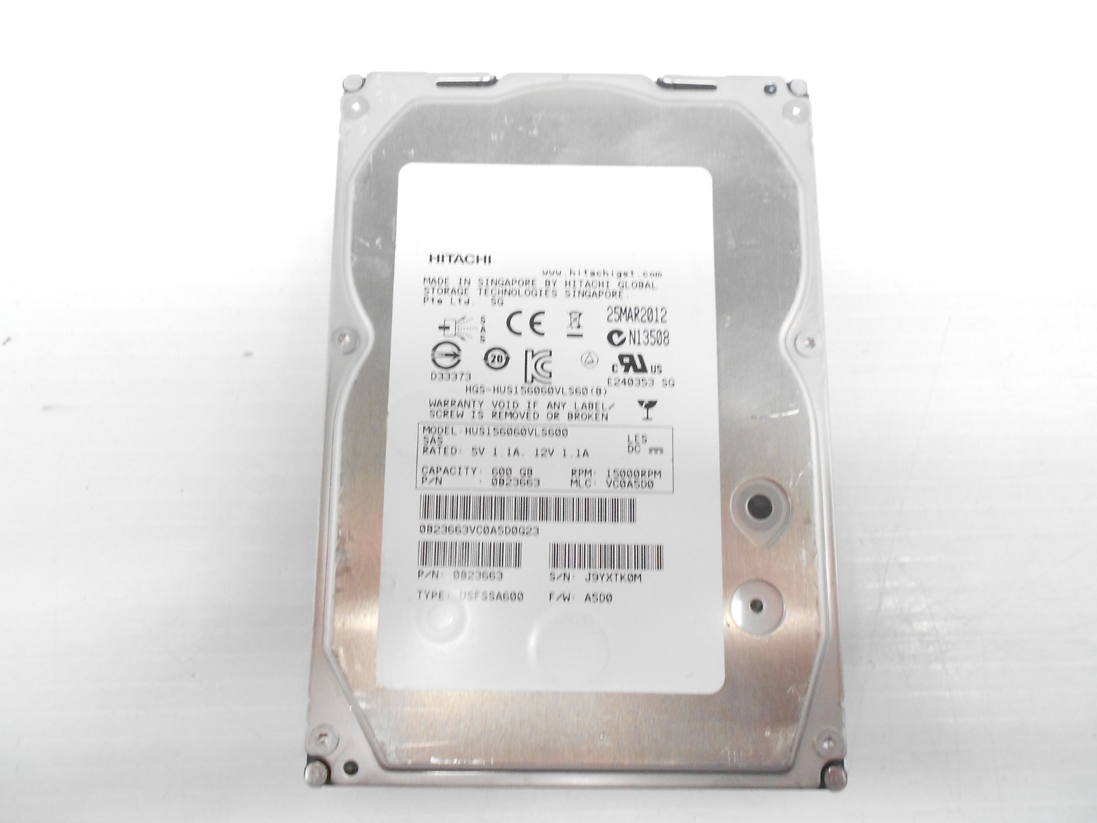 lot 12 Hitachi HGST HUS156060VLS600 600GB 15K 3.5" SAS Server Hard Drive Dell HP
