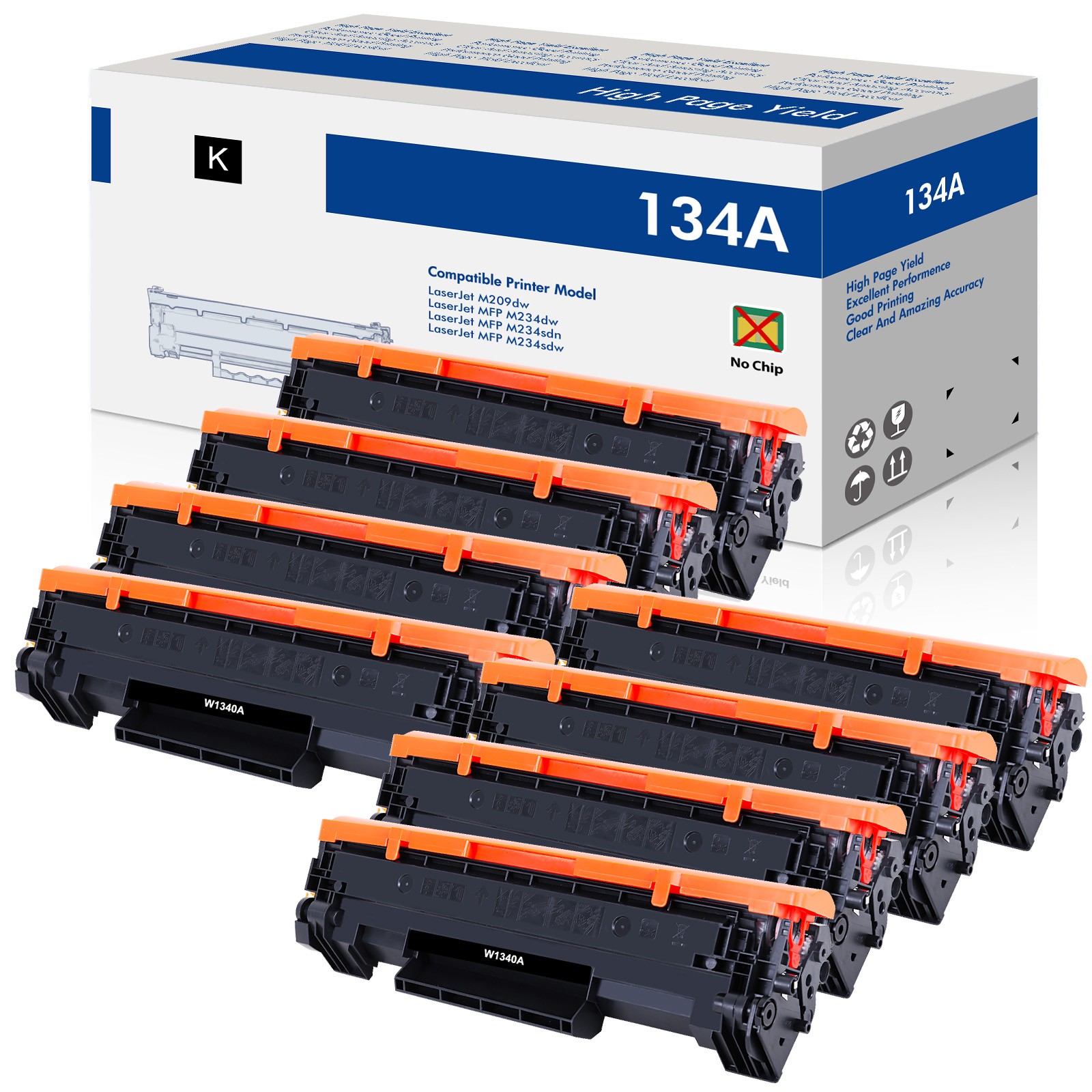 8 PK 134A No Chip W1340A Toner Cartridge Fits for HP W1340A  M209dw MFP M234dw