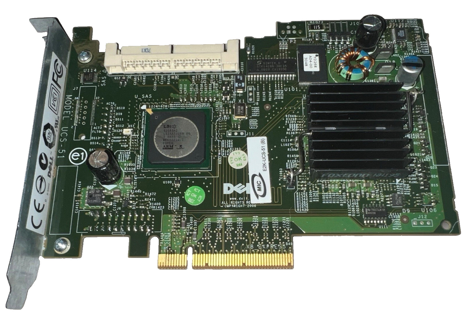 DELL PERC5/IR PCI-E SAS Controller PowerEdge 850 UN939 GU186 UCS-51