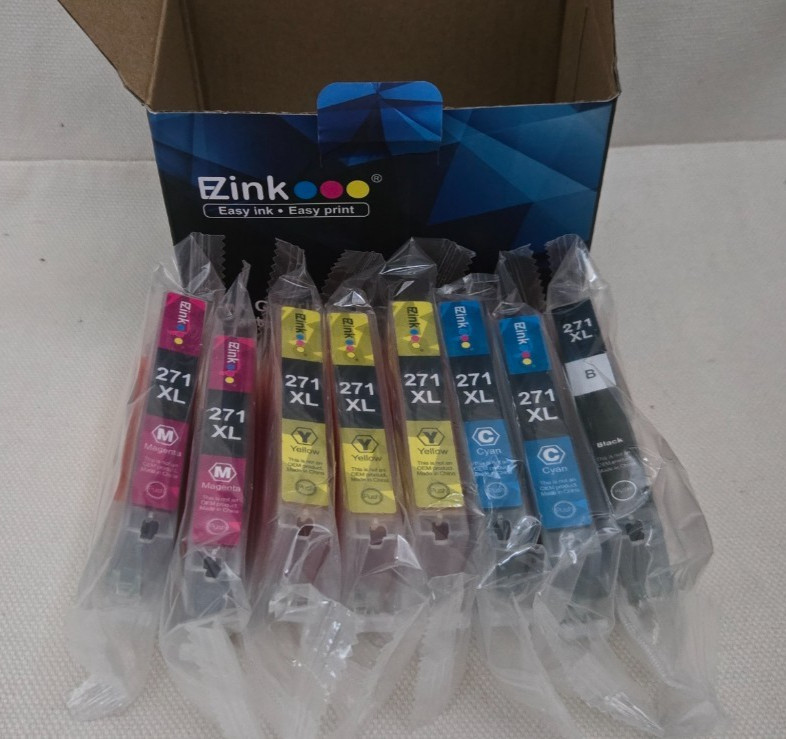 EZInk 271XL Canon Compatible Ink Cartridges;  Yellow Cyan Magenta Black 8 pack