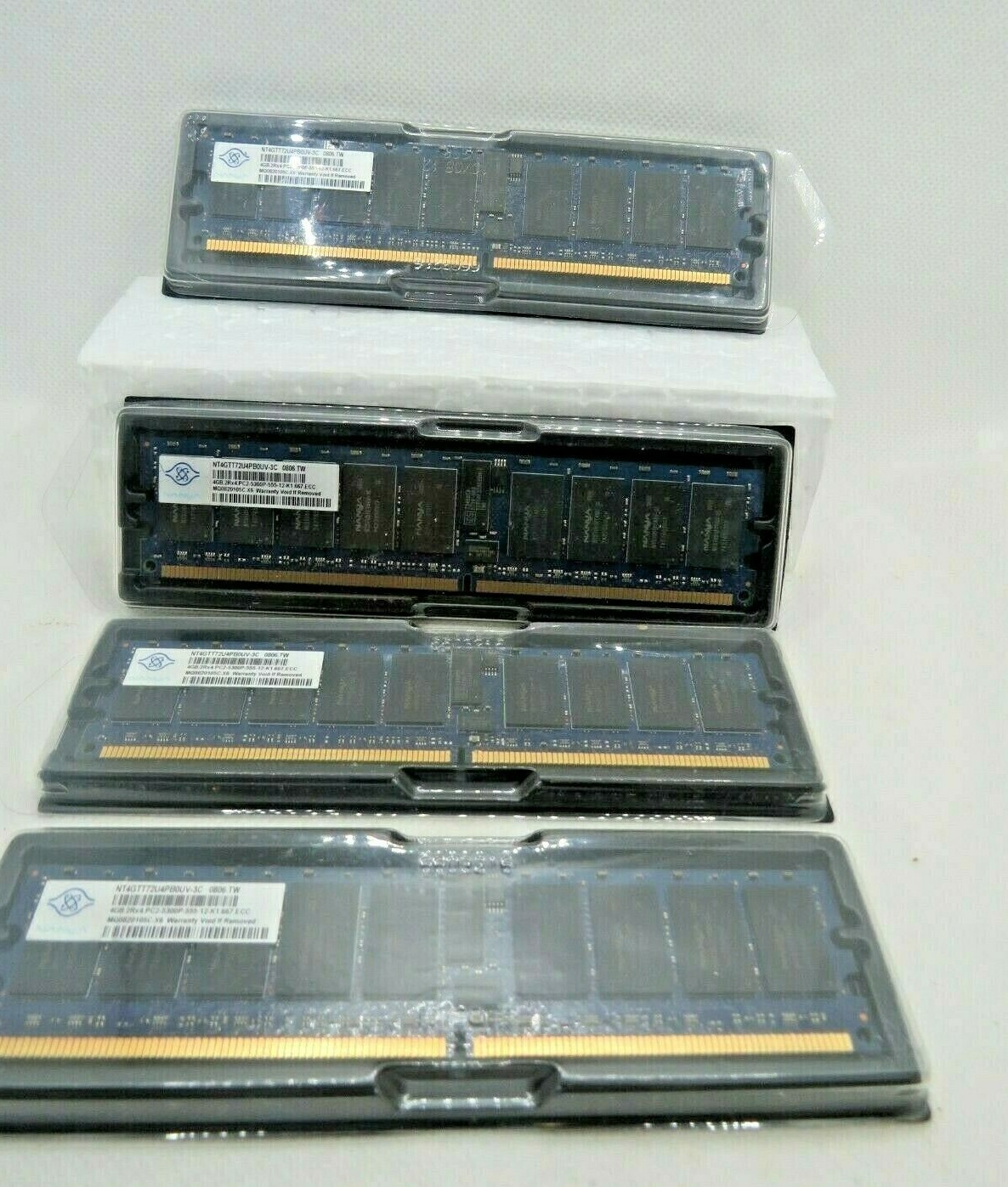 4 x Nanya Dual Rank Memory Module  NT 4GTT72U4PBOUV-3C 4GB  Untested