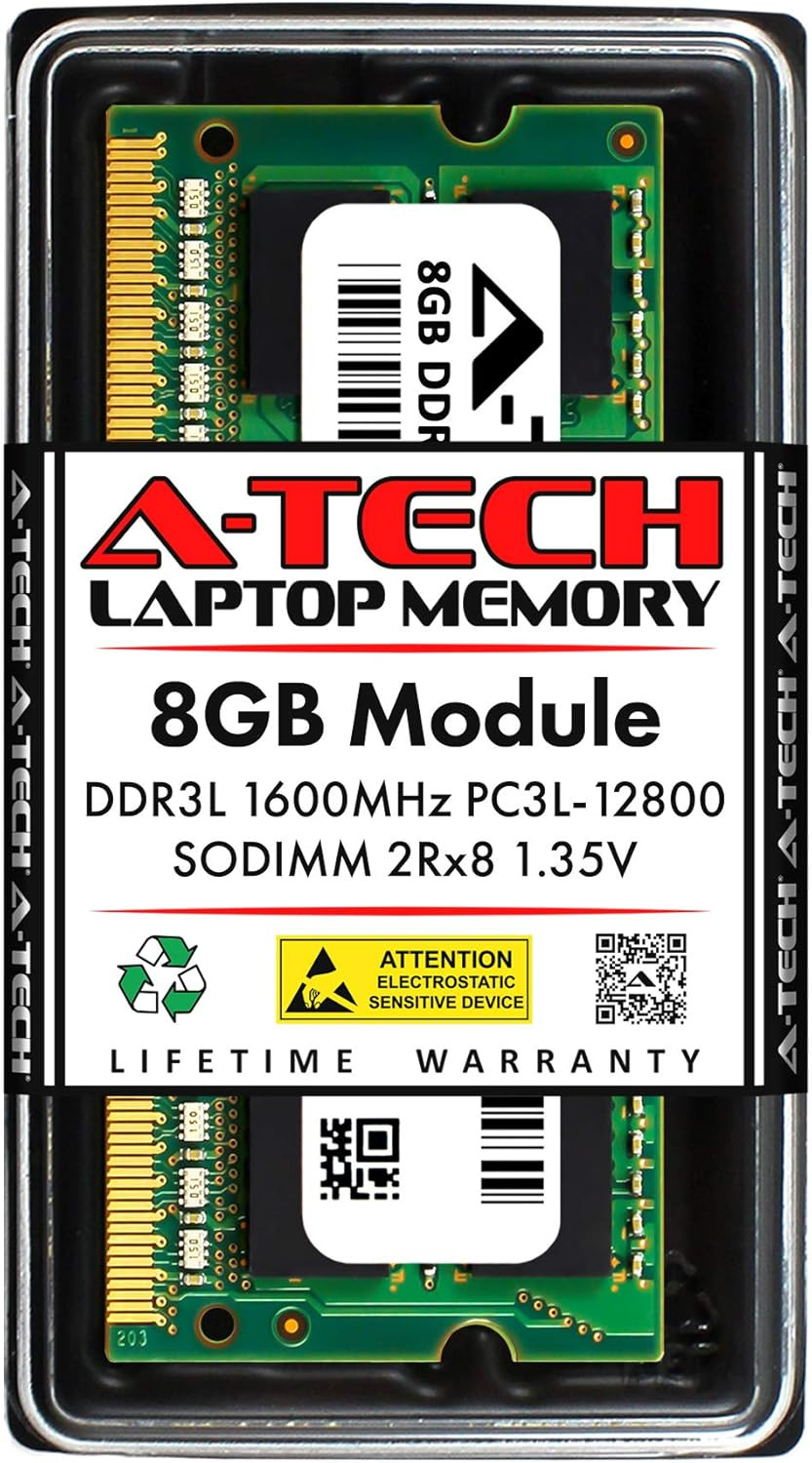 8GB DDR3/DDR3L 1600Mhz PC3L-12800 (PC3-12800) CL11 SODIMM 2Rx8 1.35V 204-Pin No