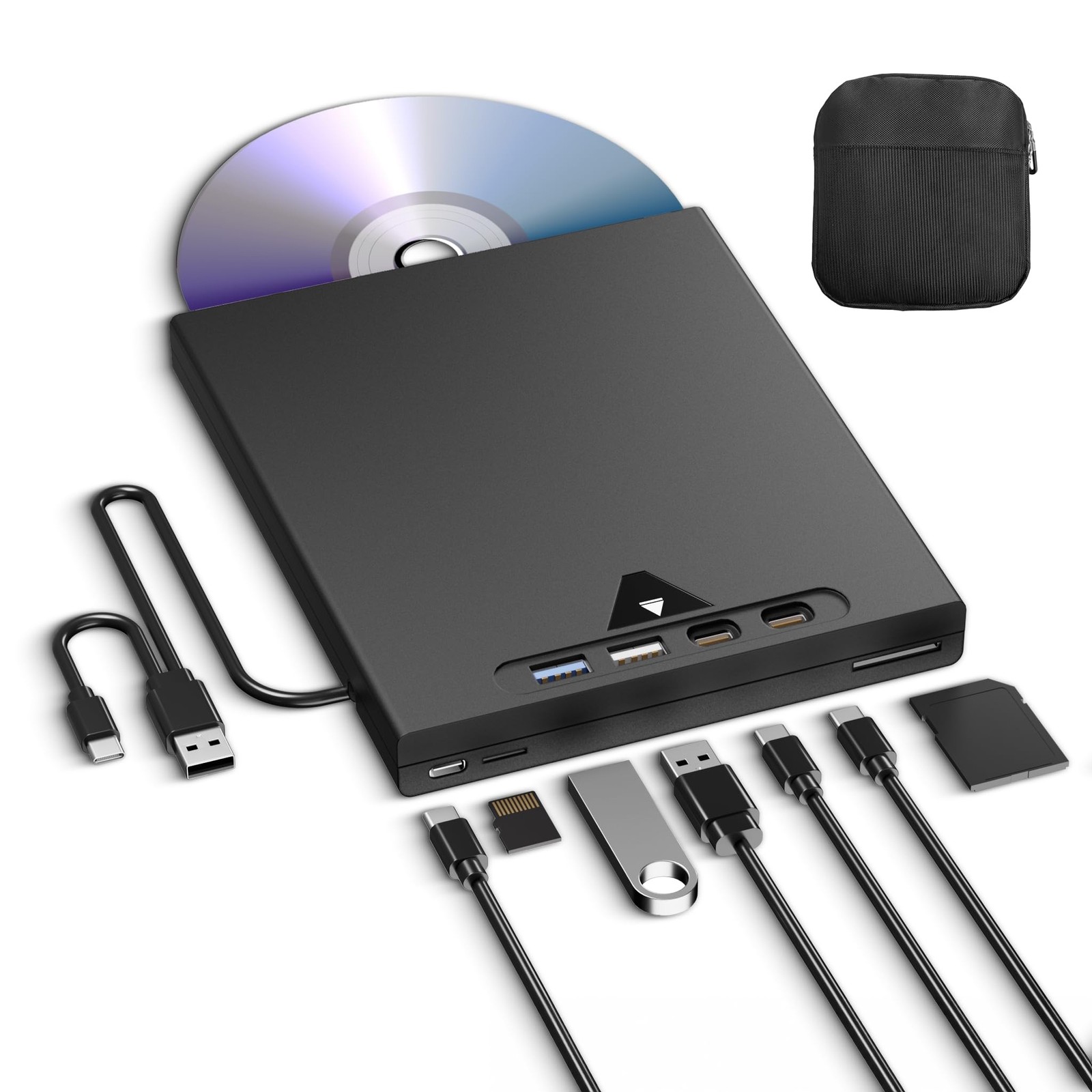 External Blu Ray Drive for Laptop, 7 in 1 Support 100G Disc Read/Write Bluray...