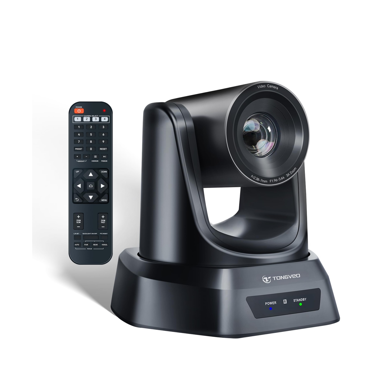 3X Optical Zoom PTZ Camera HDMI USB 3.0 1080P 60fps 114-Degree Wide-Angle for...