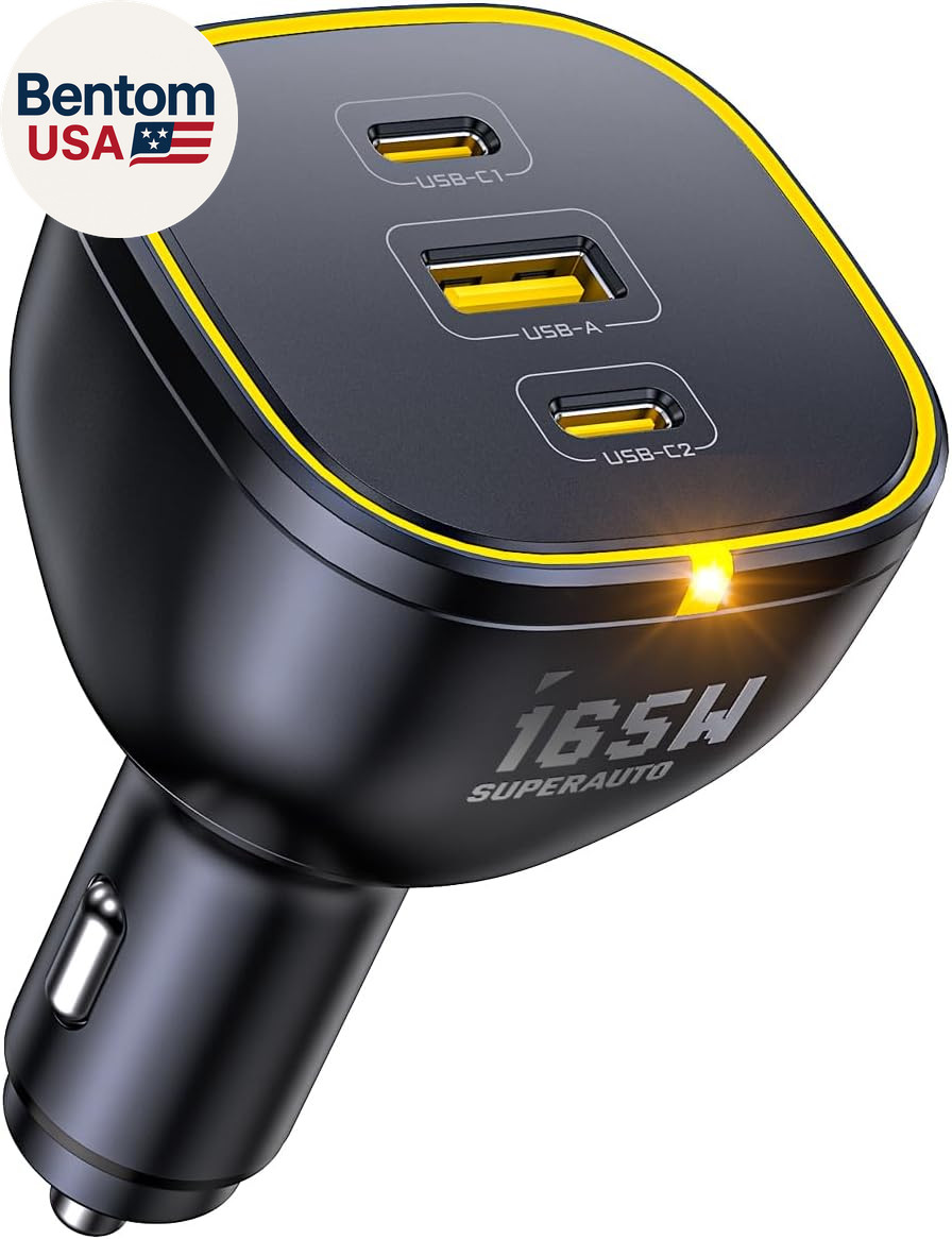 165W Laptop Car Charger Adapter 140W PD 3.1/ 100W PD 3.0 USB C Super Fast Chargi