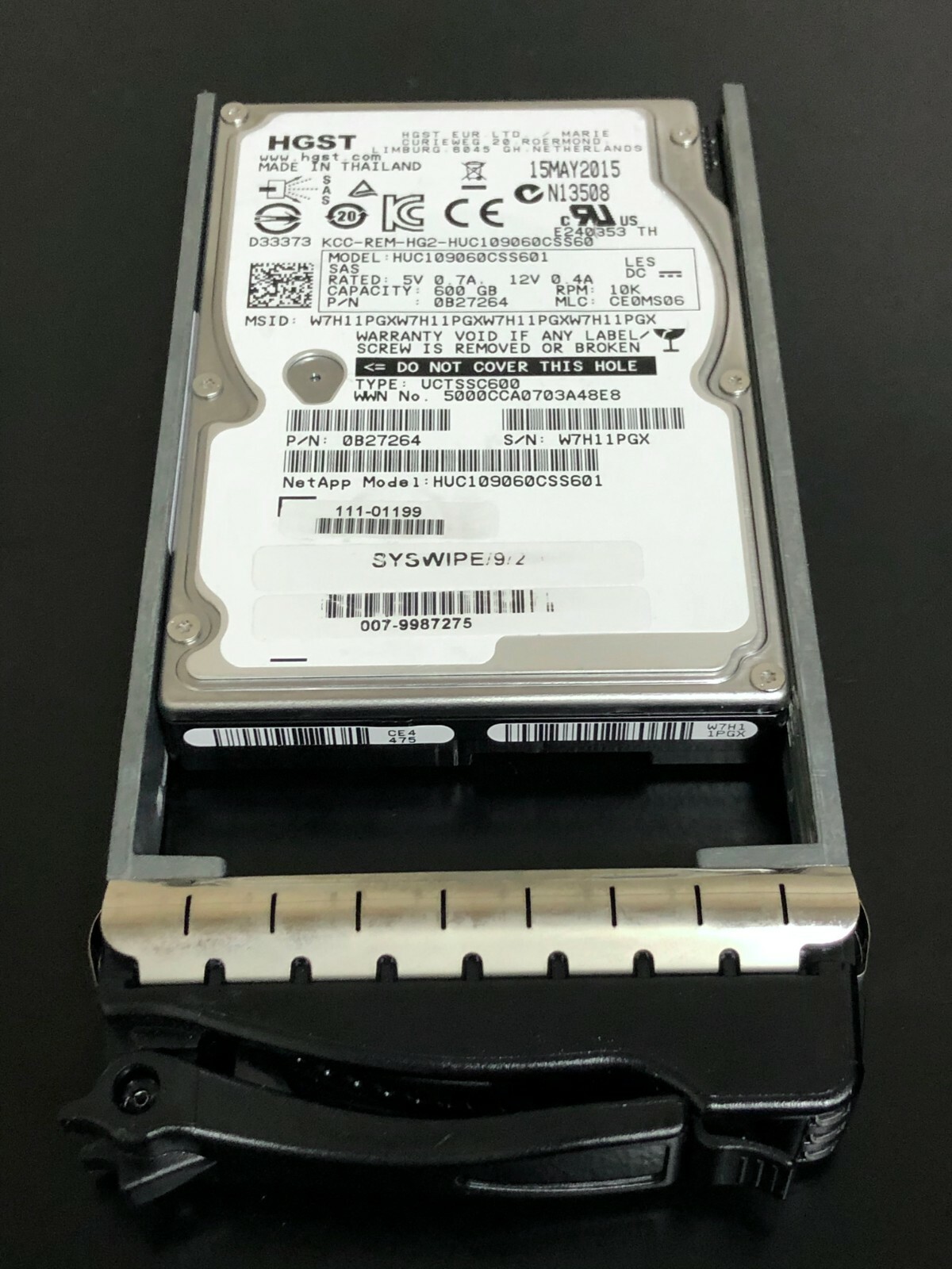 Hitachi 0B27264 600GB HGST 10K 6G SAS SFF HDD HUC109060CSS601