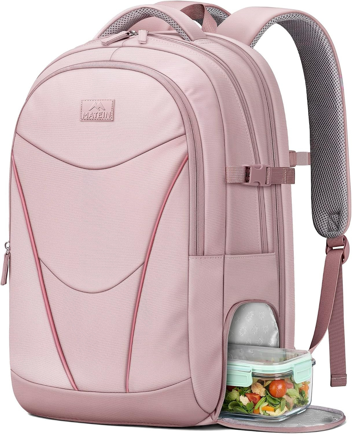 MATEIN HER Laptop College Backpack, Pink Backpack for Women Fit 17"Computer | wi