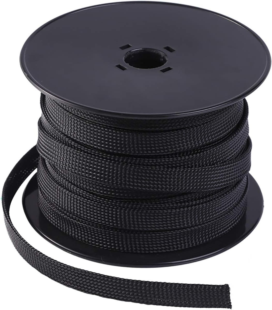 50Ft – 1/4 Inch & 1/2 Inch PET Expandable Braided Cable Sleeve – Wire