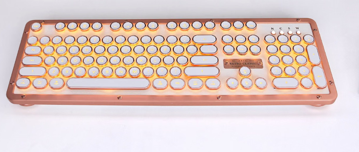 Azio Retro Classic Bluetooth Posh - Luxury Vintage Backlit Keyboard