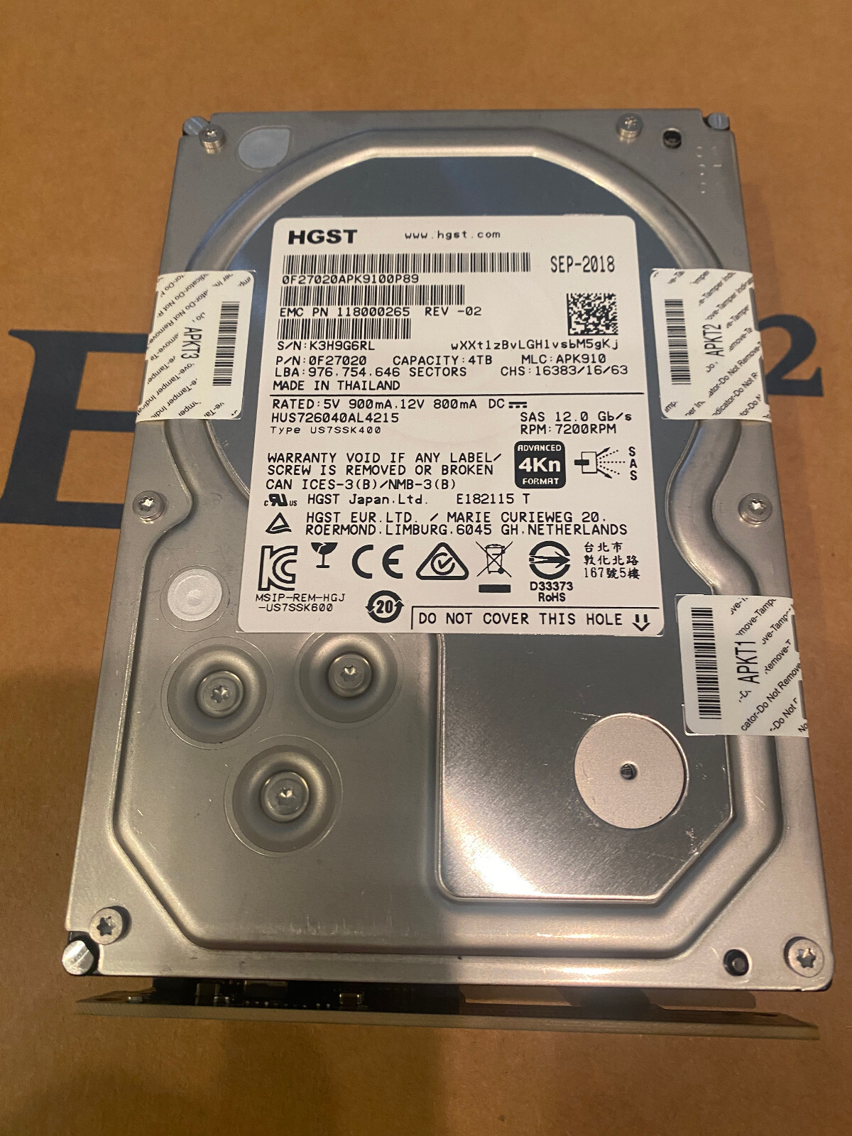 EMC Isilon 4TB SAS 005052104 005052885  005053050 A200 H400 H500  851-0305