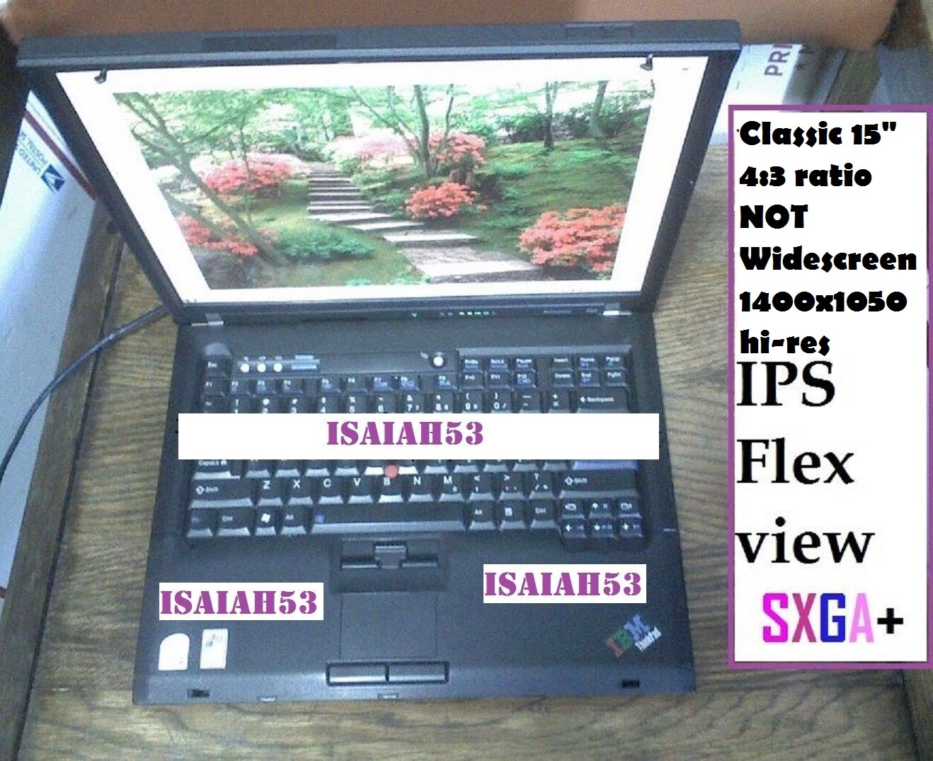 Lenovo T601F ●FRANKEN-PAD● NEW BOARD hi-res USED 15" SXGA+ IPS  laptop T60 T61