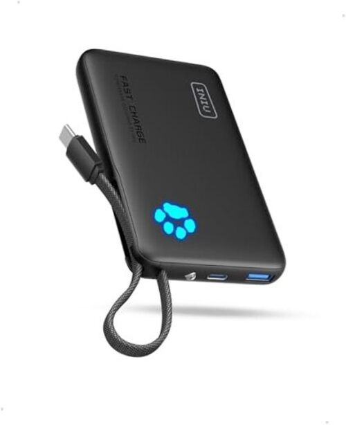 Portable Charger with Flashlight, 45W Fast Charging Tablet Power Bank Black