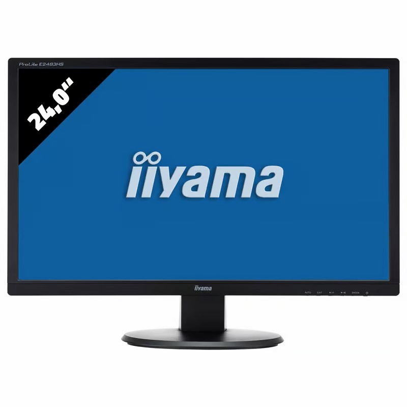 iiyama ProLite E2483HS B1 24 inch LED Monitor HDMI VGA DVI Black Used