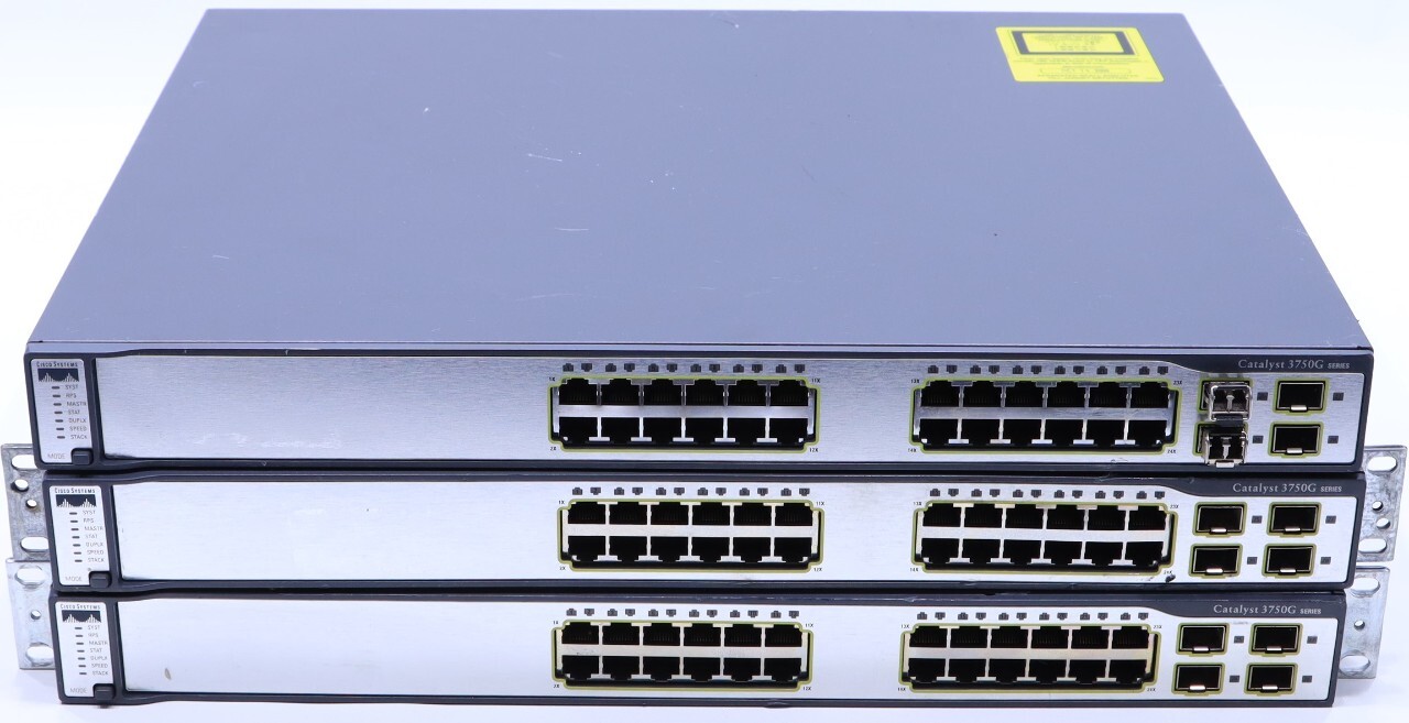 QTY. (3) CISCO WS-C3750G-24TS-S1U GIGABIT SWITCH
