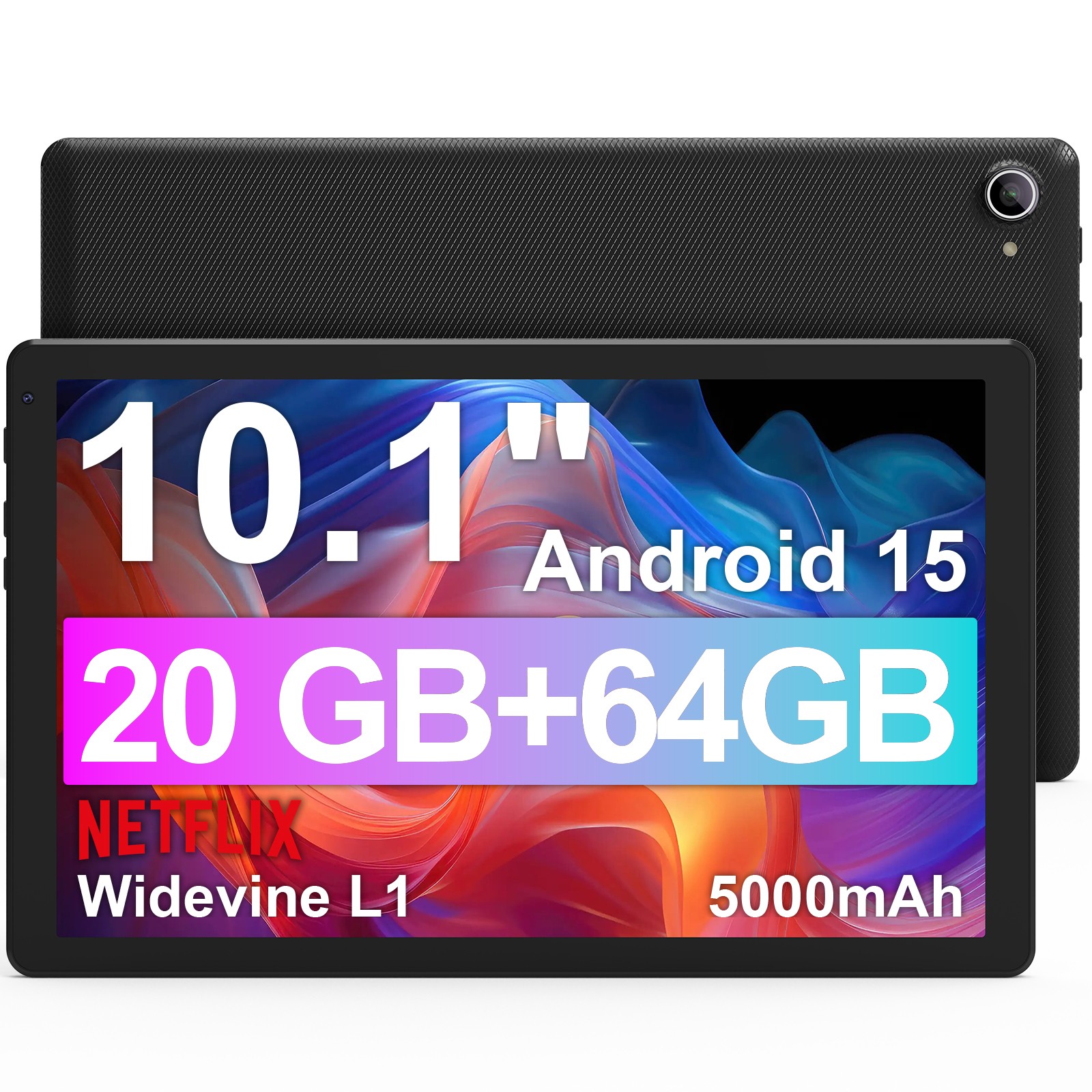 Octa Core A523 Android 15 Tablet Pad 10.1 inch HD 5000mAh 64GB 8MP+5MP Wifi6
