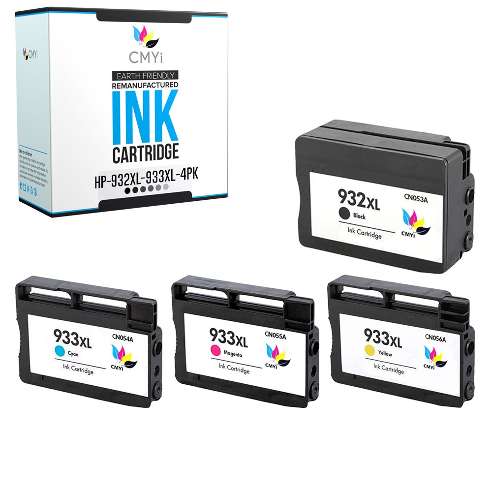 4-Pack CMYi Compatible 932XL 933XL Ink for HP OfficeJet 6100 6600 6700 7110 7510