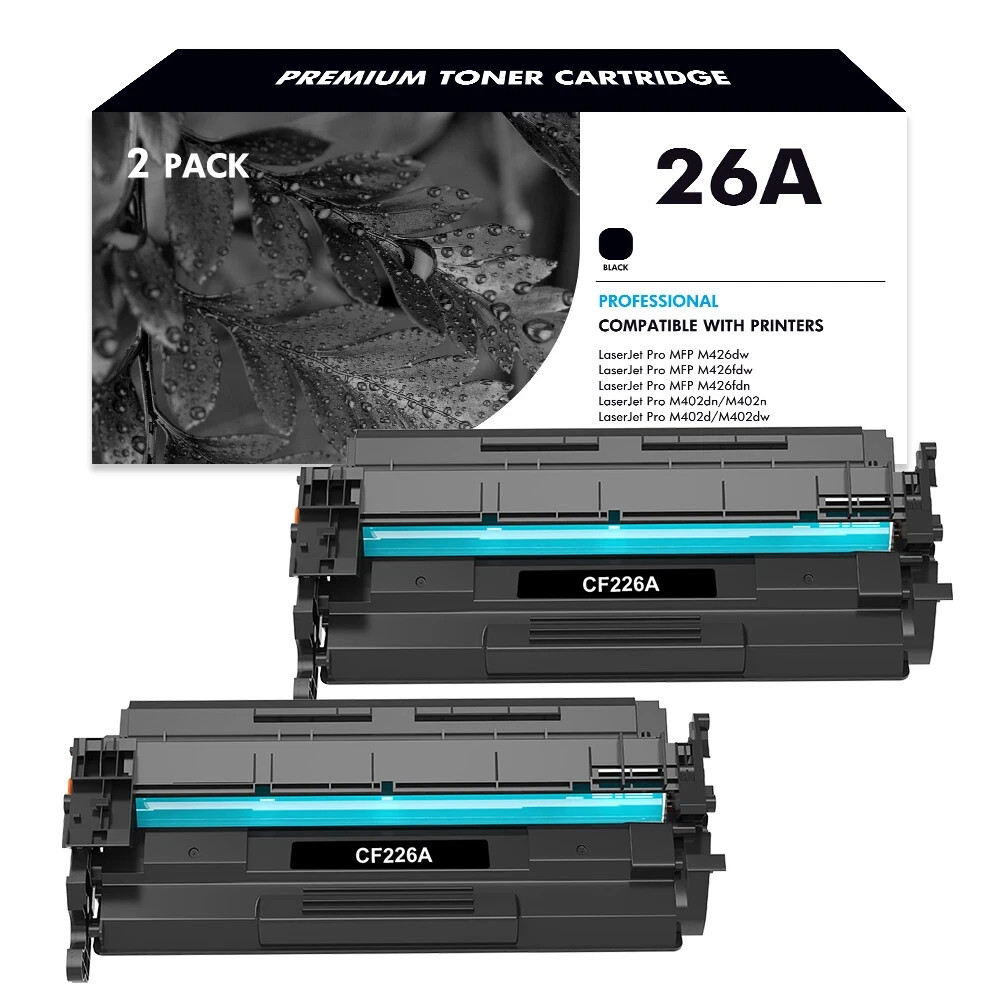 2PK 26A CF226A Toner Fits For HP Laserjet Pro MFP M426fdw M426fdn M402n M402dn