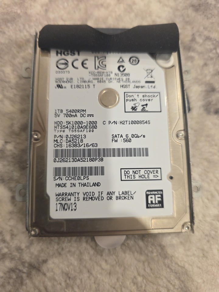 HGST HTS541010A9E680 1TB 2.5" SATA 5400RPM Internal Laptop Hard Drive