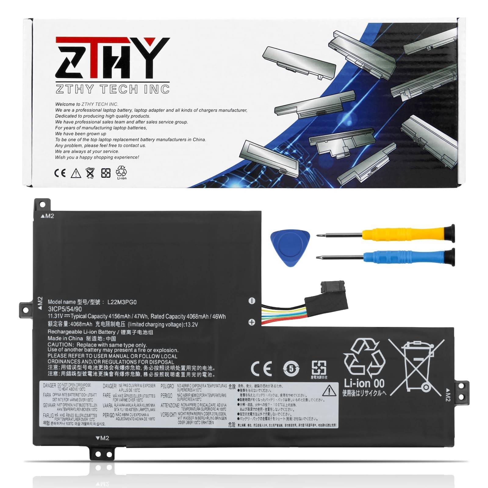 Battery Replacement for Lenovo 100e 300e 500e Yoga Chromebook Gen4 - High Capaci